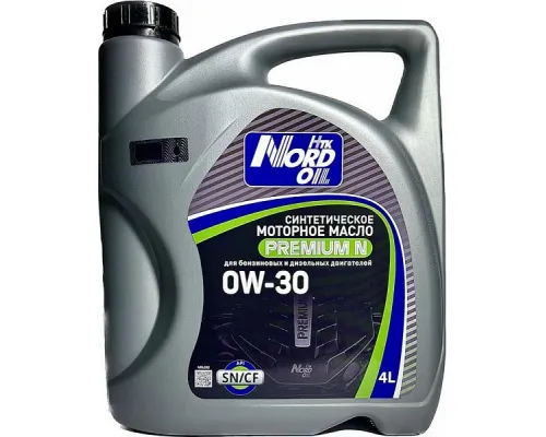 Моторное масло NORD OIL Premium N 0W-30 SN/CF 4л Моторное масло NORD OIL Premium N 0W-30 SN/CF 4л