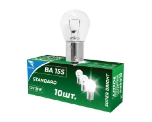 Лампа накаливания P21W 12V21W BA15S Standard REKZIT Лампа накаливания P21W 12V21W BA15S Standard REKZIT